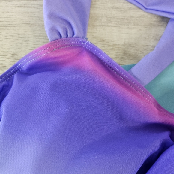 Colorful Tankini Swimdress Set Criss Cross Back Boyshorts Tropical Women's Large - Picture 8 of 16